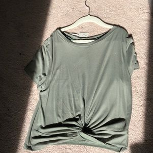 Army green short sleeve shirt